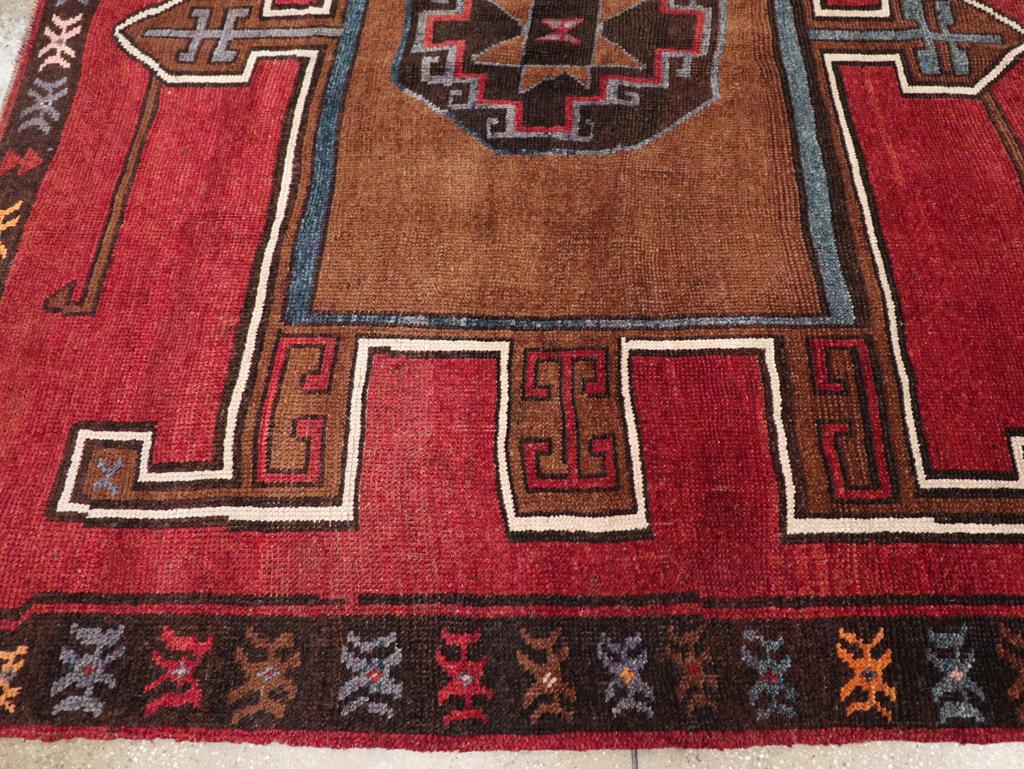 Wool Mid-20th Century Turkish Tribal Room Size Carpet For Sale