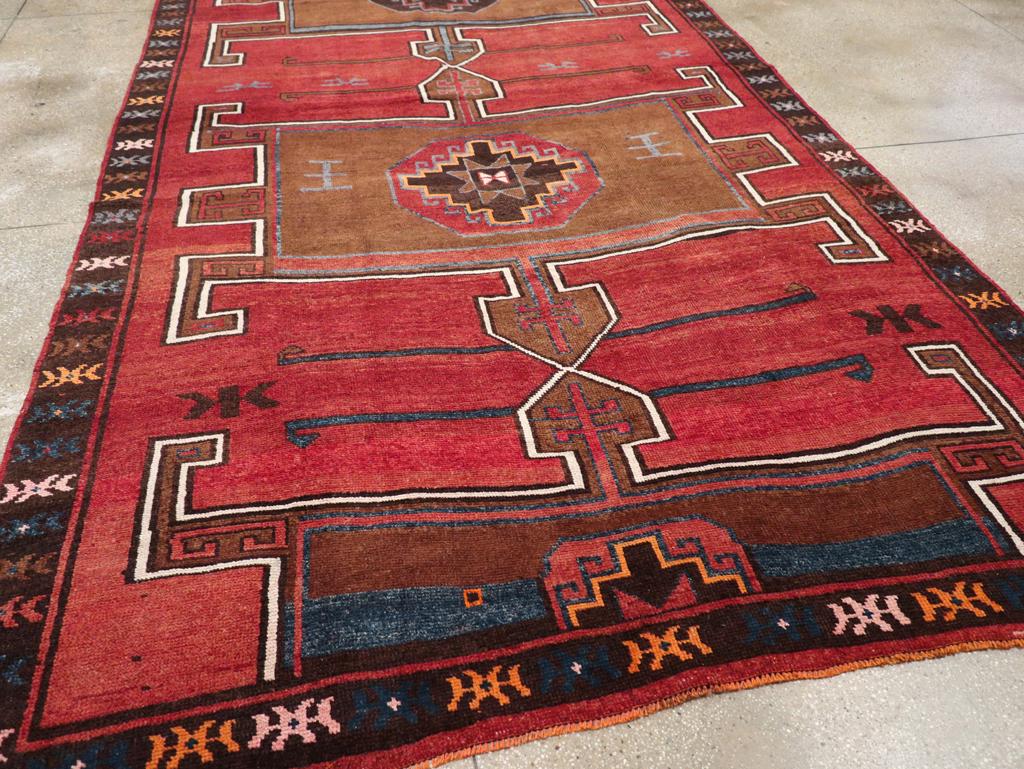 Mid-20th Century Turkish Tribal Room Size Carpet For Sale 1