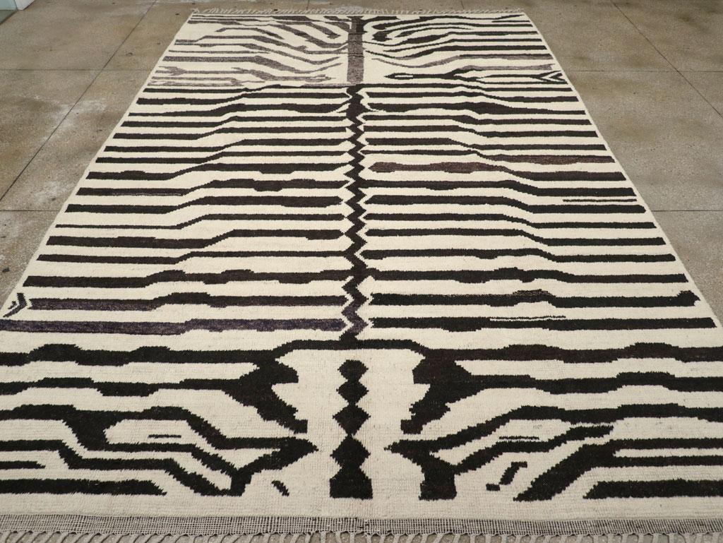 A contemporary Turkish zebra print large room size carpet handmade during the 21st century.

Measures: 10' 1
