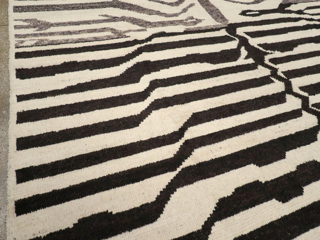 Modern Galerie Shabab Collection New Handmade Turkish Zebra Print Room Size Carpet For Sale
