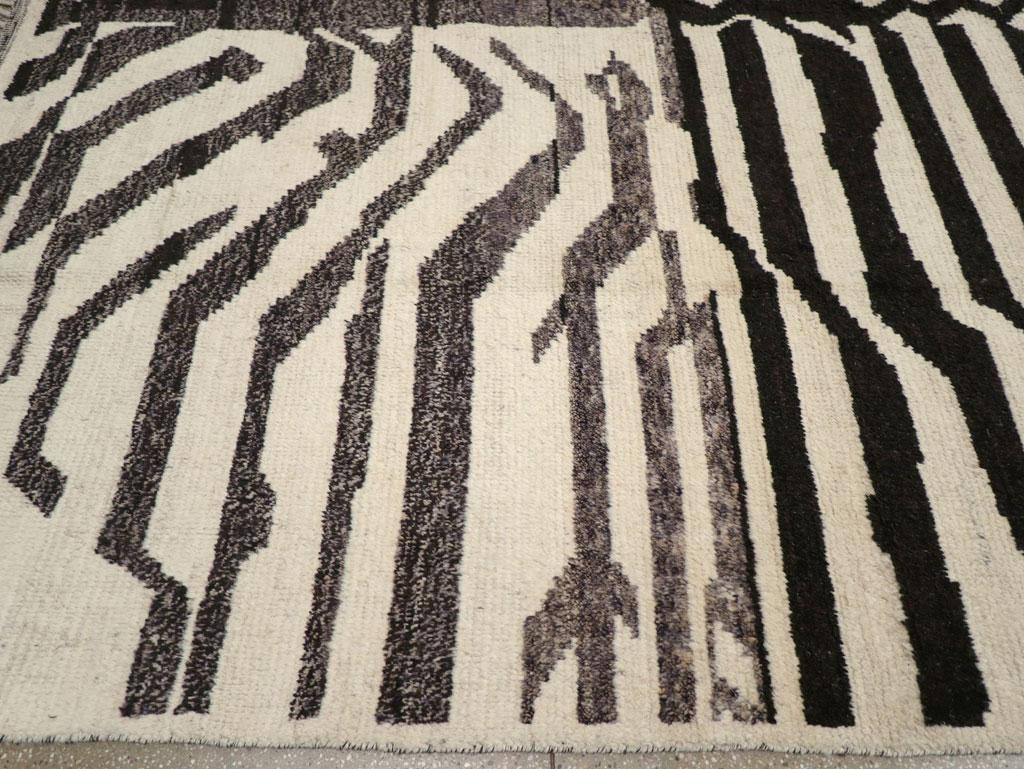Galerie Shabab Collection New Handmade Turkish Zebra Print Room Size Carpet In New Condition For Sale In New York, NY