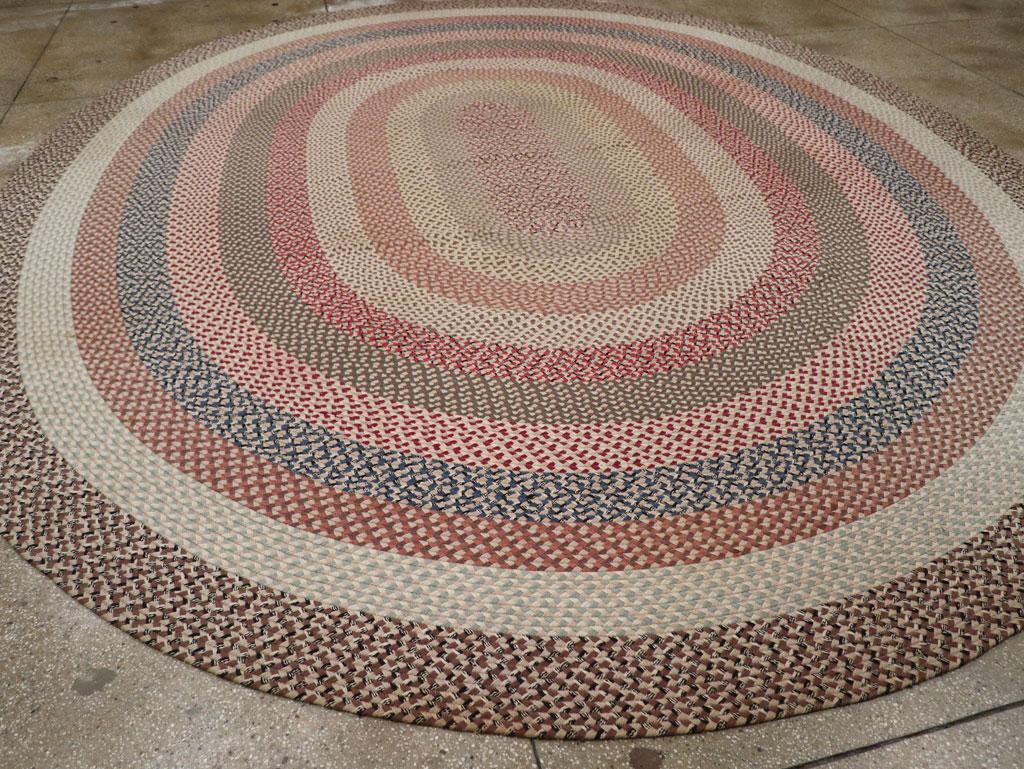 Galerie Shabab Collection Vintage American Braid Round Rug For Sale 1