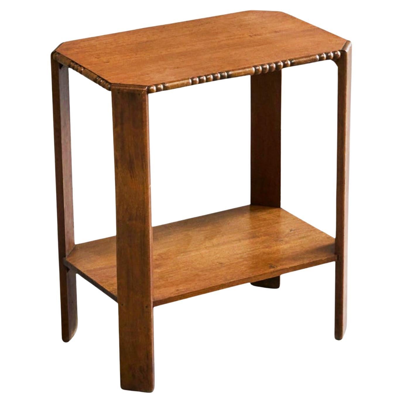 
Galeries Anspach Brussels
 Art Deco Side Table in Solid Oak 1940s For Sale