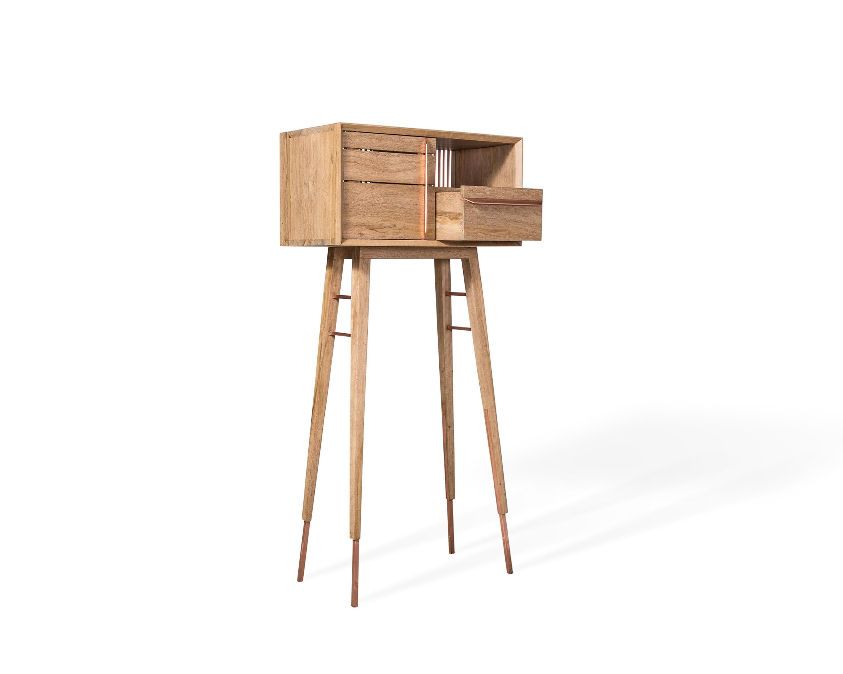 Minimalist Galgo Contemporary Cabinet in Brazilian Hardwood by Knót Artesanal For Sale