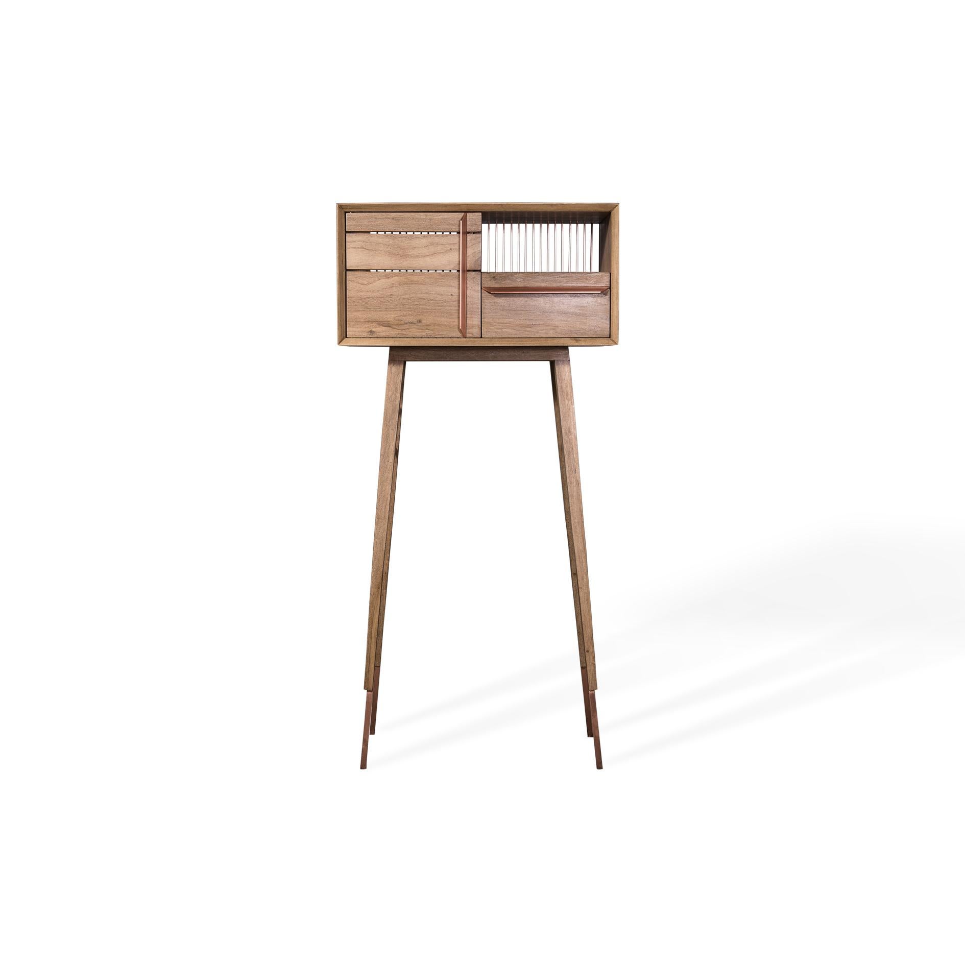 Galgo Contemporary Cabinet in Brazilian Hardwood by Knót Artesanal For Sale 1