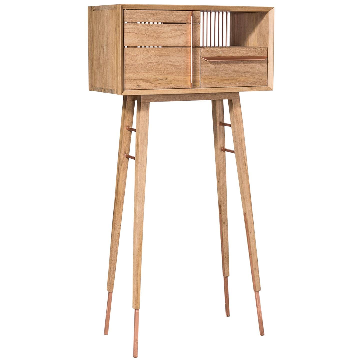 Galgo Contemporary Cabinet in Brazilian Hardwood by Knót Artesanal For Sale