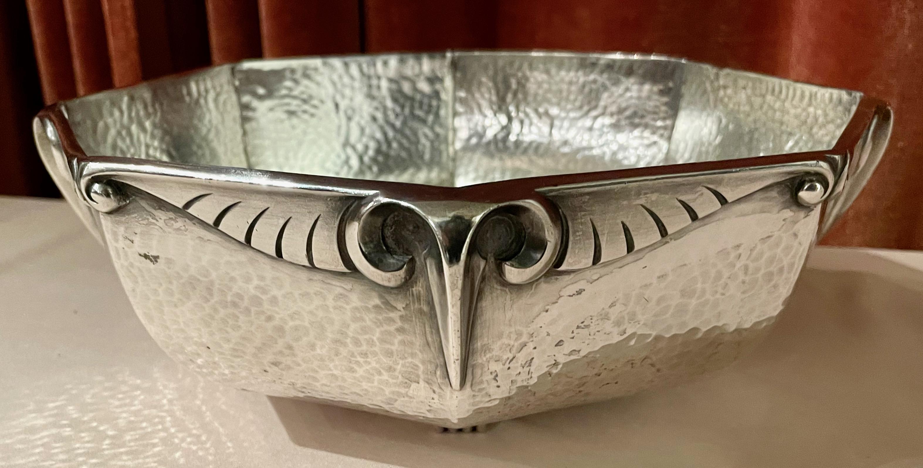 Art Deco Galia for Christofle Silver Bowl with Rams Head For Sale