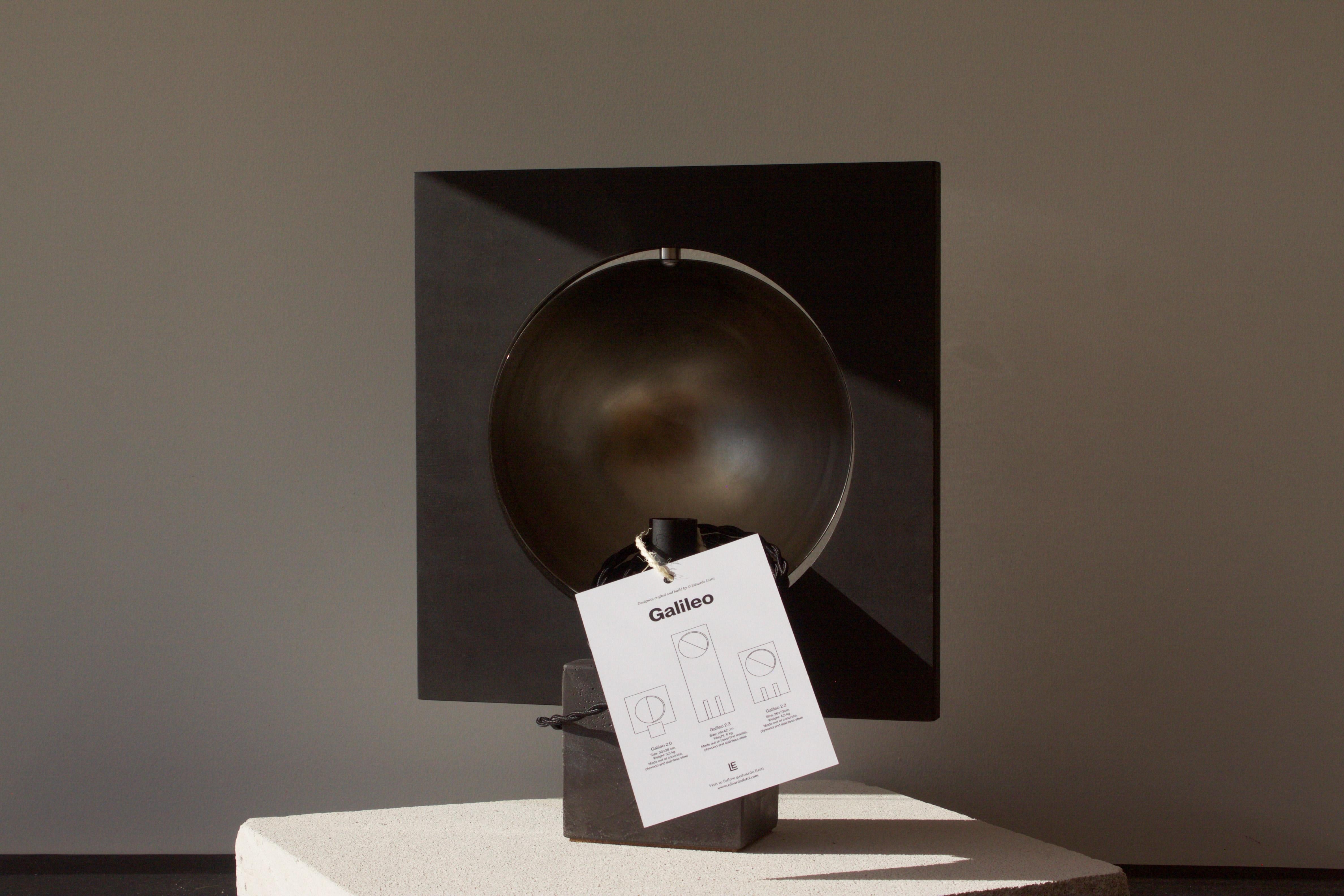 Stainless Steel Galileo 2.0 Table Lamp by Edoardo Lietti Studio For Sale