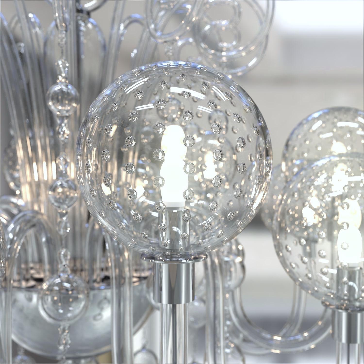 Lampadario moderno 12 luci.‎
Dettagli di prestigio e raffinata eleganza in un moderno lampadario.‎
Questa creazione di illuminazione è realizzata completamente a mano dai Maestri vetrai secondo antiche e segrete tradizioni tramandate di padre in