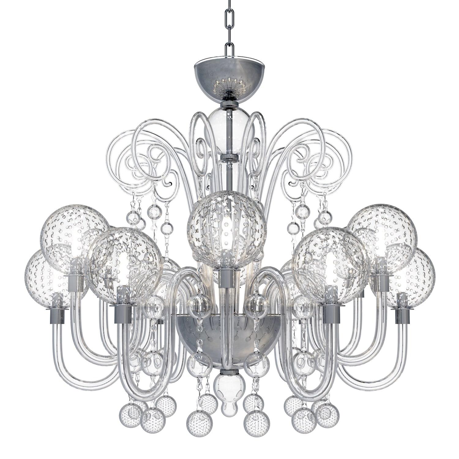 GALILEO – Lampadario sospeso con 12 luci in vetro di Murano in vendita 2