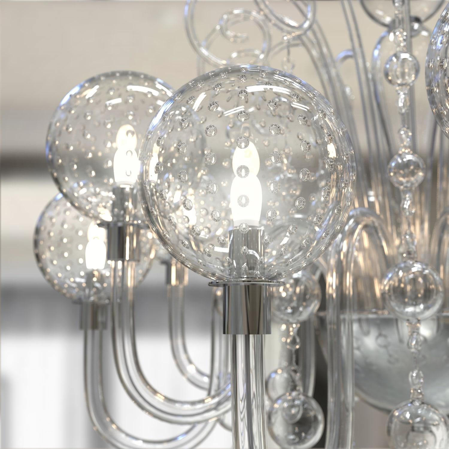 GALILEO – Lampadario sospeso con 12 luci in vetro di Murano in vendita 3