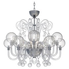 GALILEO – Lampadario sospeso con 12 luci in vetro di Murano