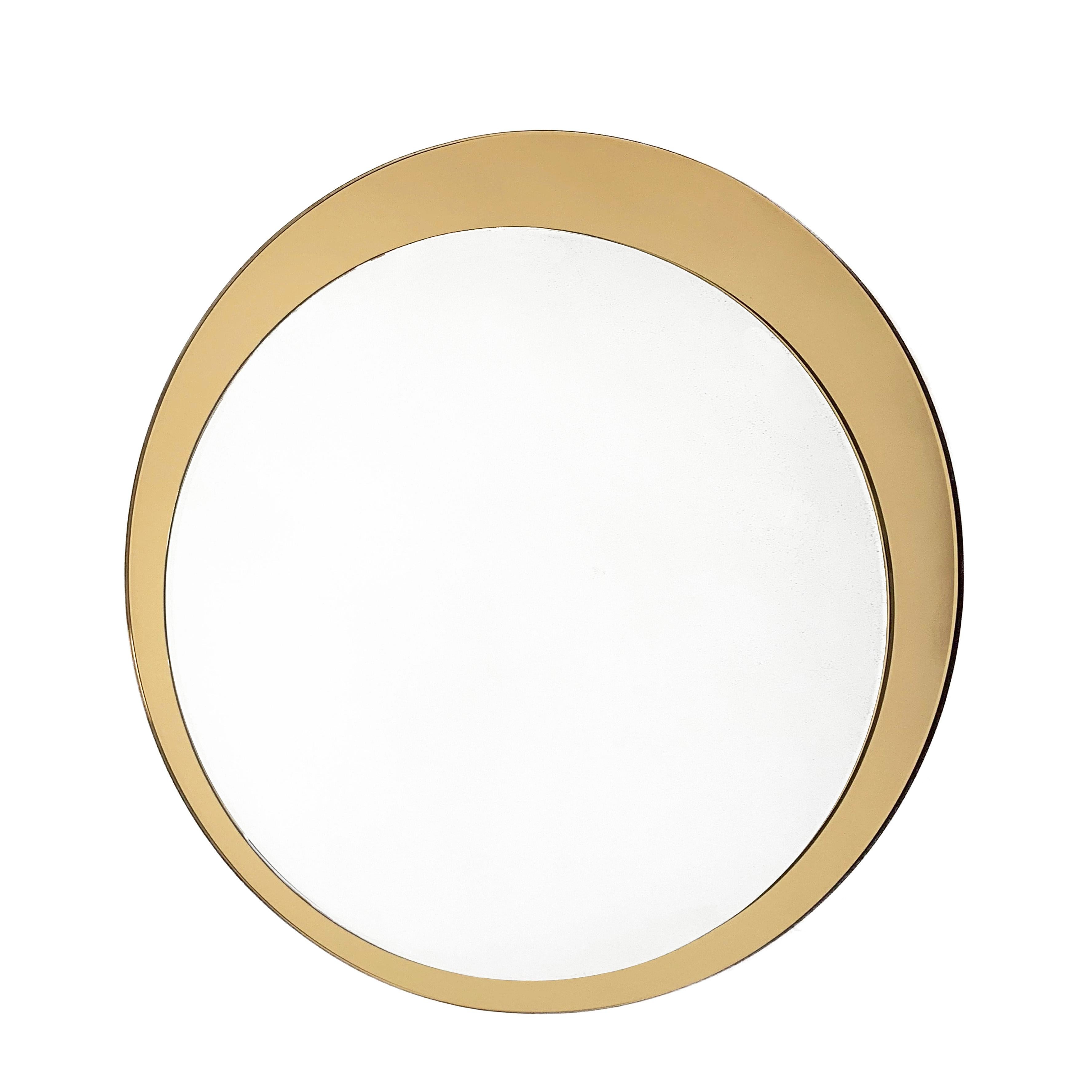 round gold mirror