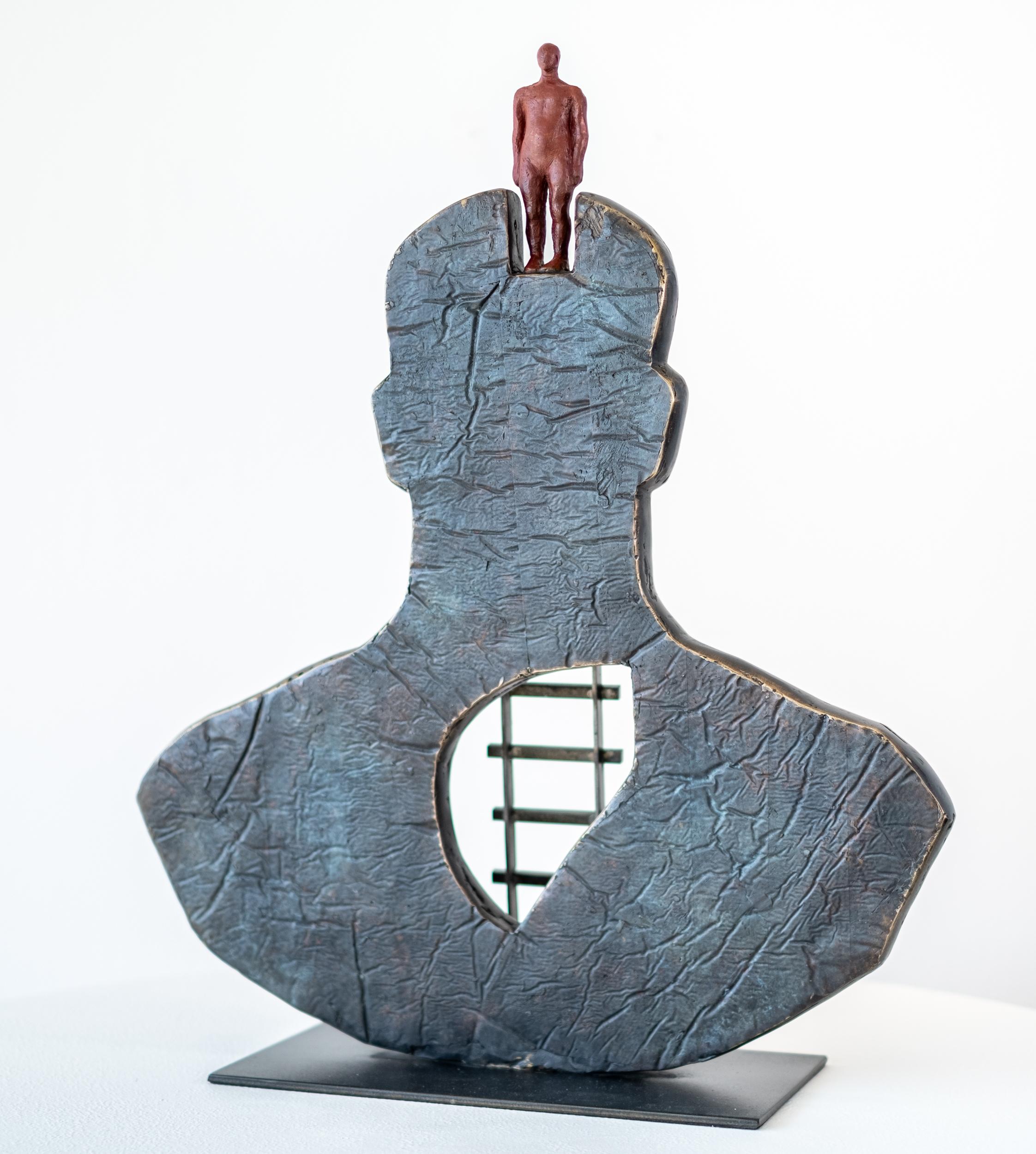 Du Coeur À l'Esprit (From Heart to Mind) - contemporary, bronze indoor sculpture For Sale 5