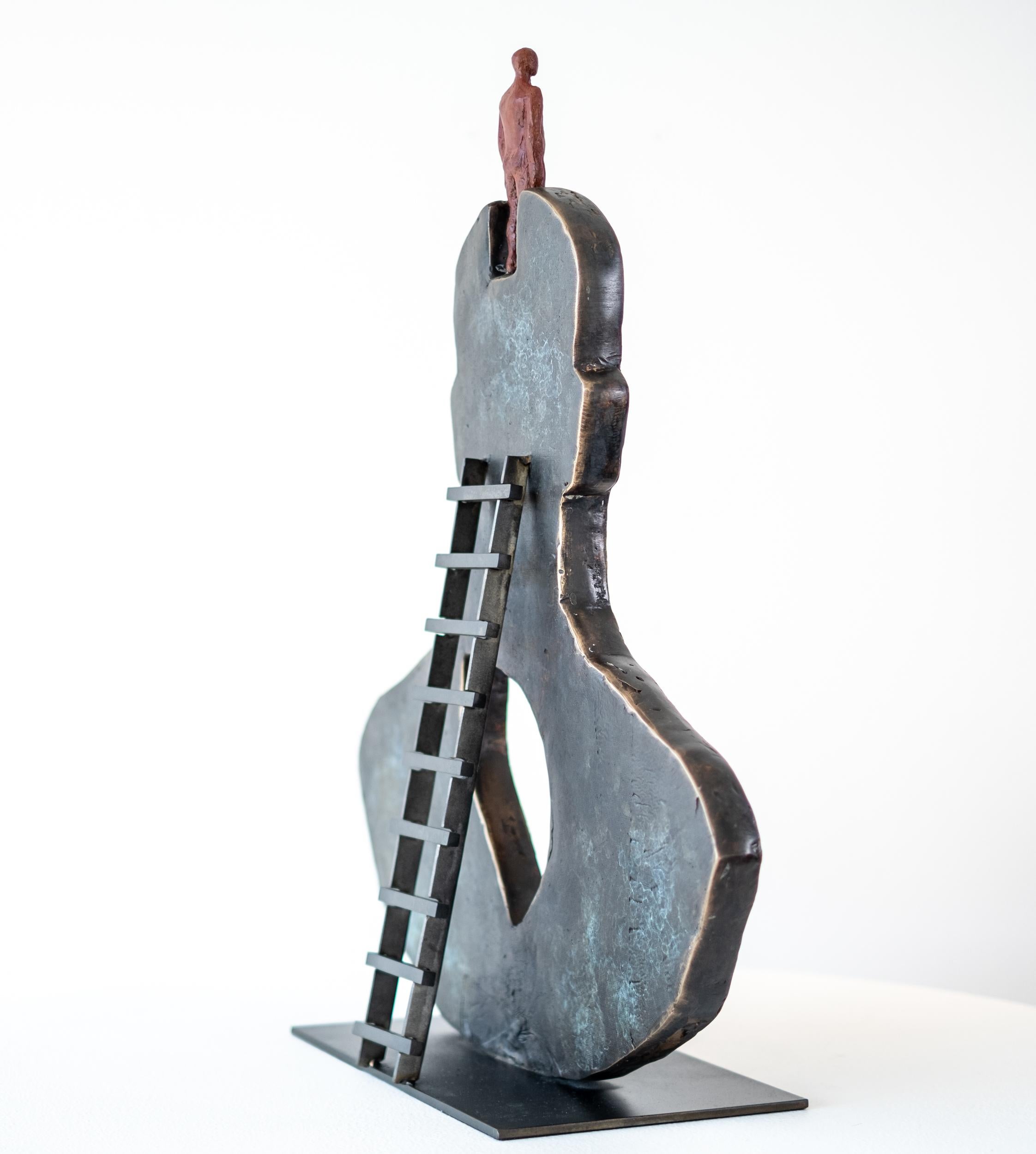 Du Coeur À l'Esprit (From Heart to Mind) - contemporary, bronze indoor sculpture - Sculpture by Galina Stetco