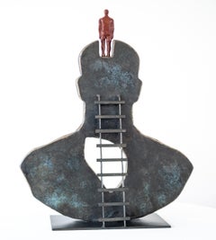 Du Coeur À l'Esprit (Dal cuore alla mente) - scultura contemporanea in bronzo per interni
