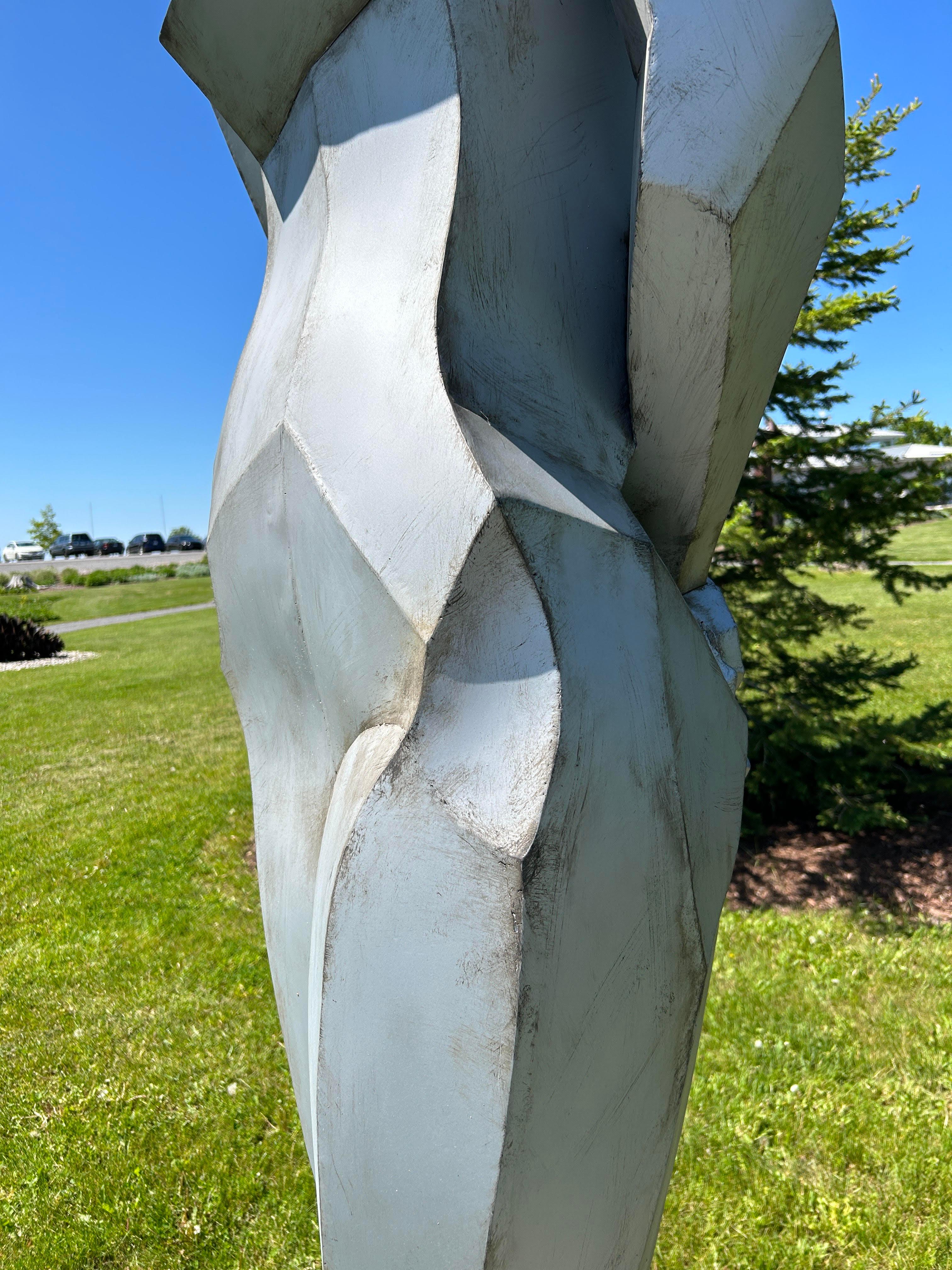 The Woman - tall, figurative, contemporary, stainless steel, outdoor sculpture - Sculpture by Galina Stetco