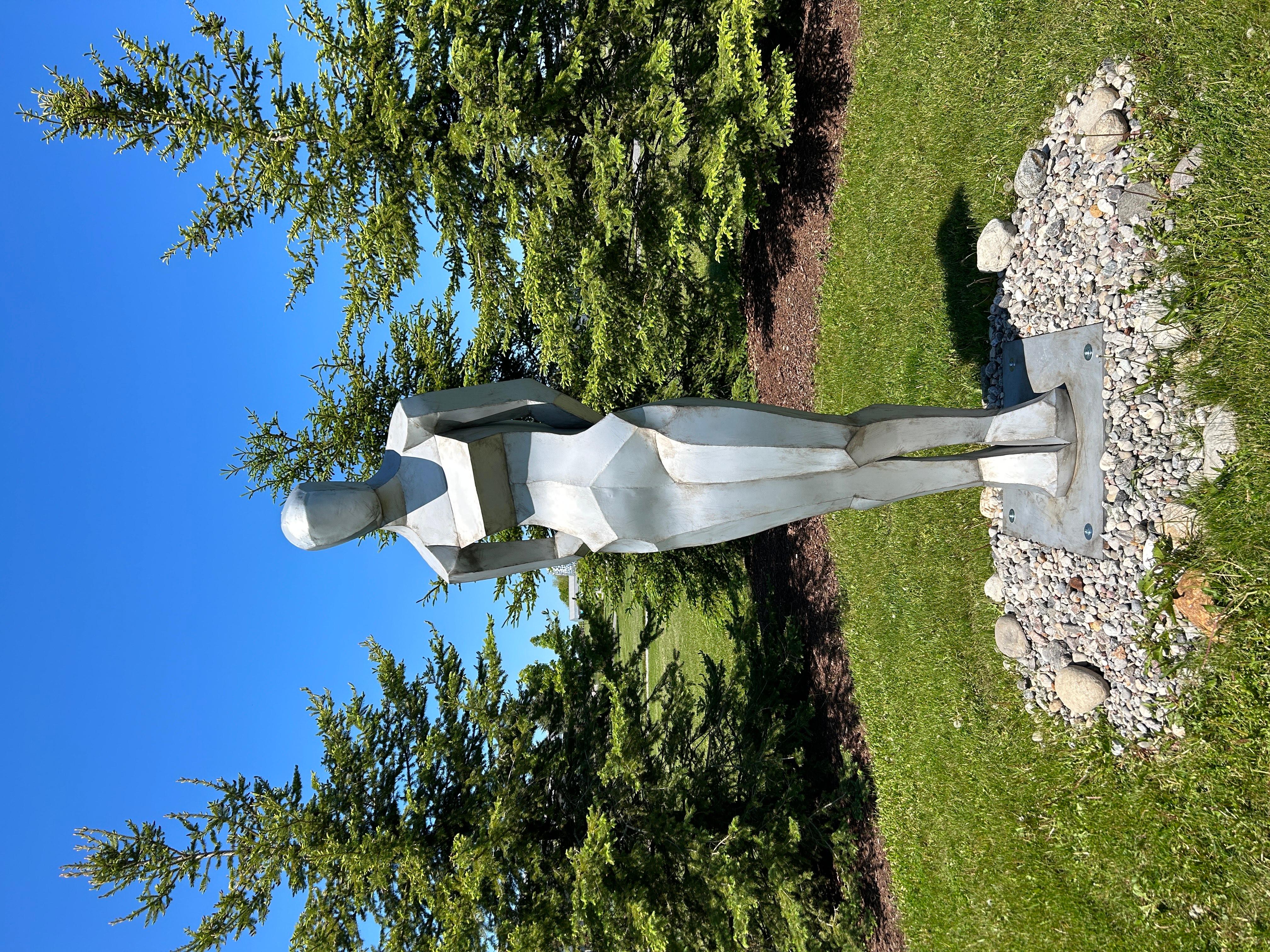 The Woman - tall, figurative, contemporary, stainless steel, outdoor sculpture 2