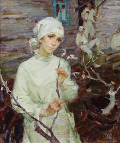 "Spring 1945", Galina Pshenitsina, Post-War, Figurative, 38x31, Impressionist