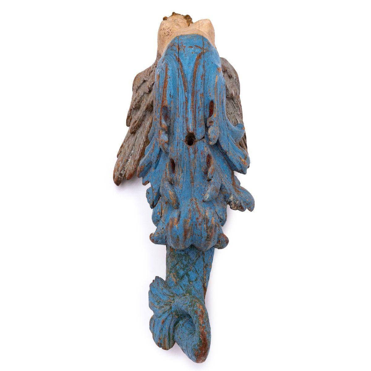 Pine Galion Mermaid Figurehead from a Northern European Ship