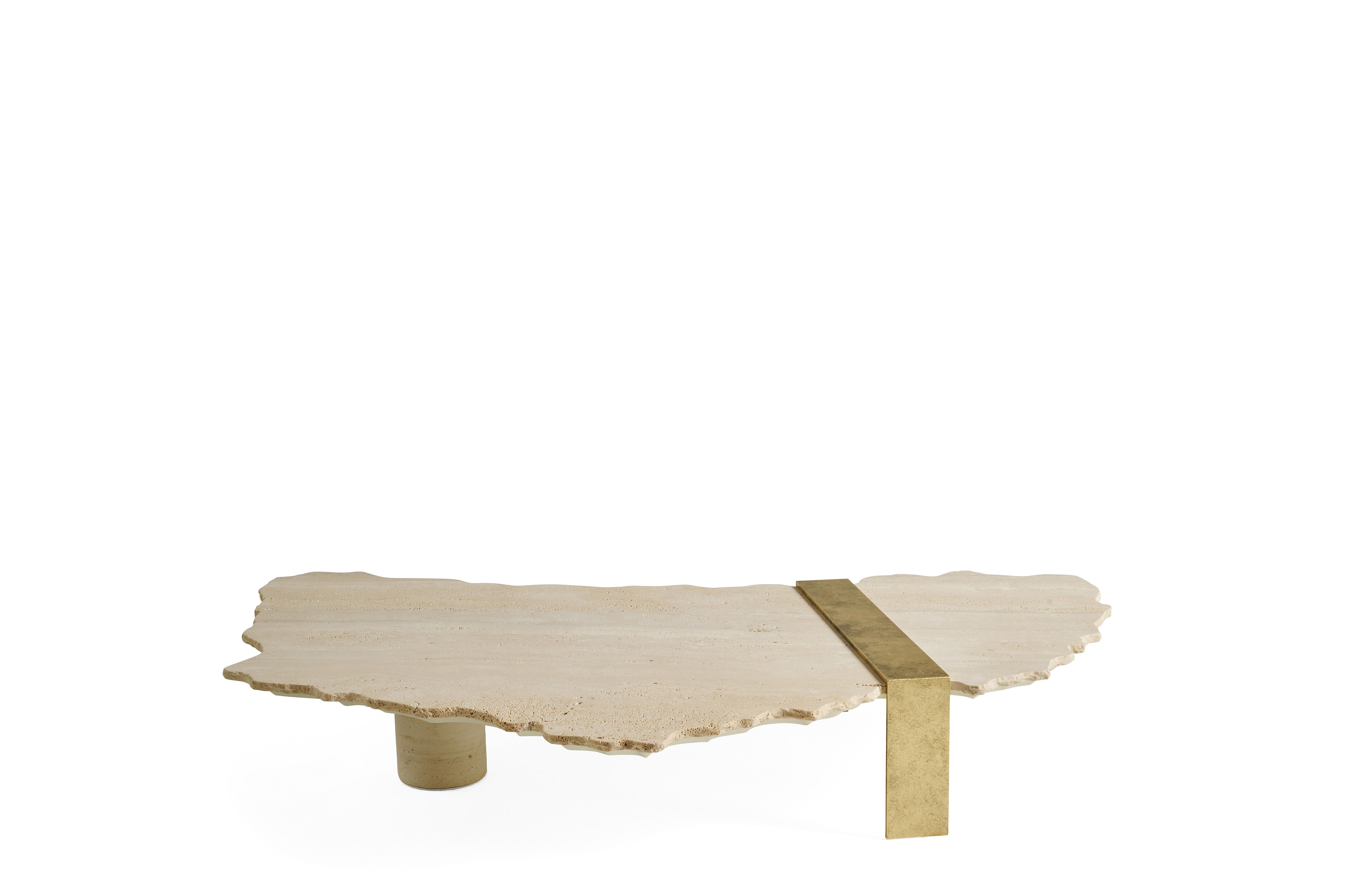 Modern Galite Central Table in Travertino Marble by Roberto Cavalli Home Interiors For Sale
