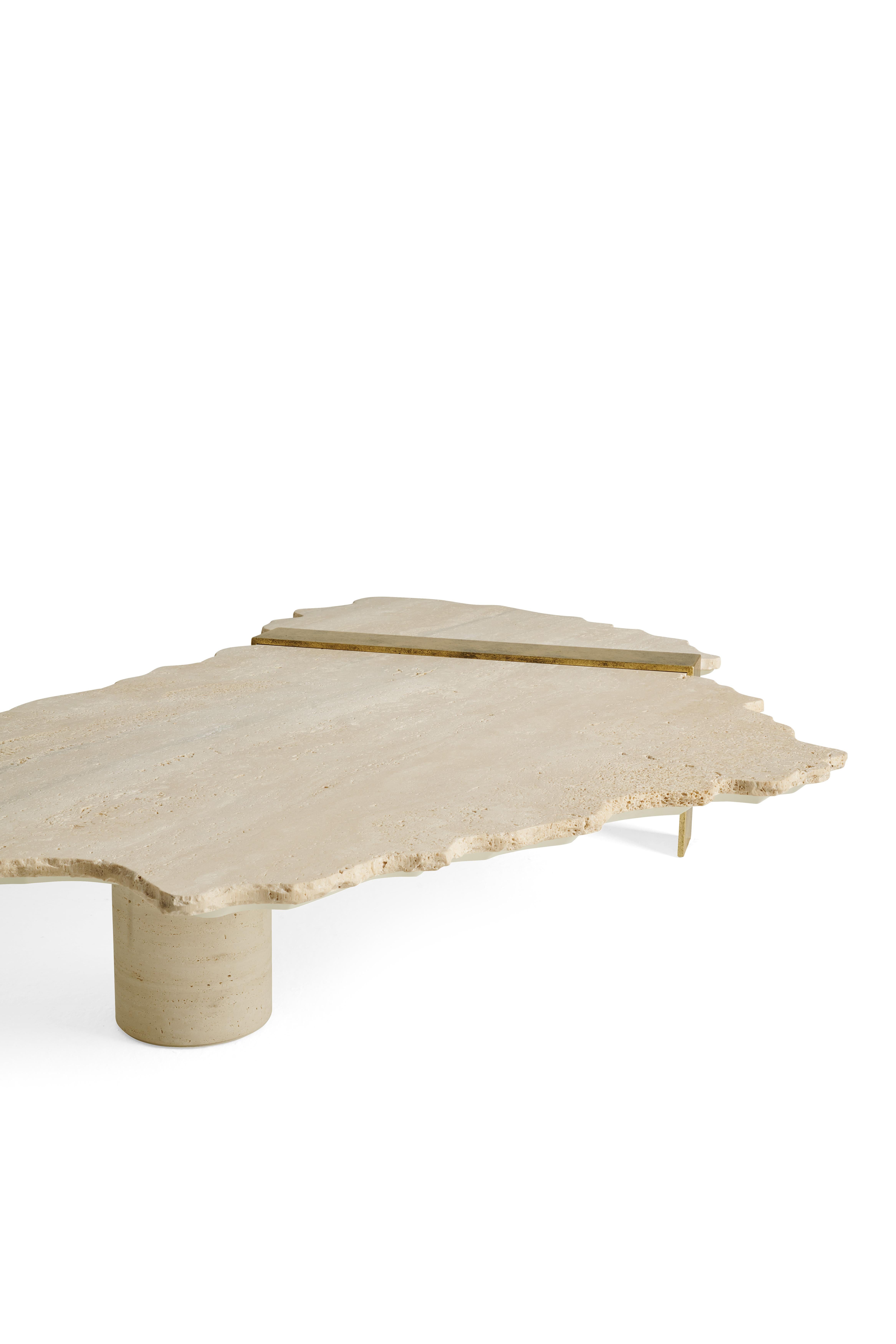 Contemporary Galite Central Table in Travertino Marble by Roberto Cavalli Home Interiors For Sale