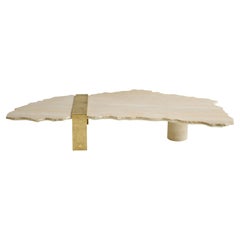 Galite Central Table in Travertino Marble by Roberto Cavalli Home Interiors