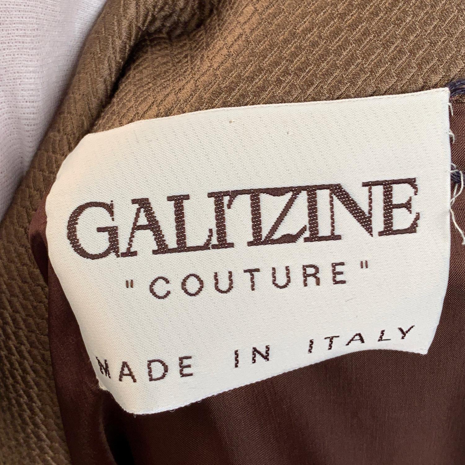 Galitzine Couture Vintage Light Brown Dustcoat Open Front Coat In Excellent Condition In Rome, Rome