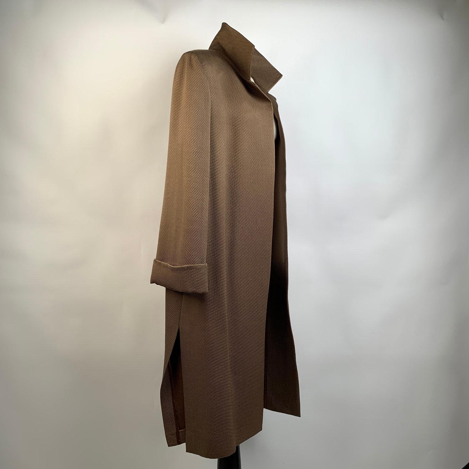 Galitzine Couture Vintage Light Brown Dustcoat Open Front Coat 2