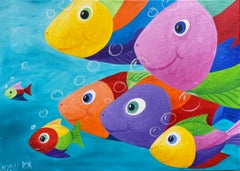 Zeitgenössische französische Kunst von Galka - Fish Tales