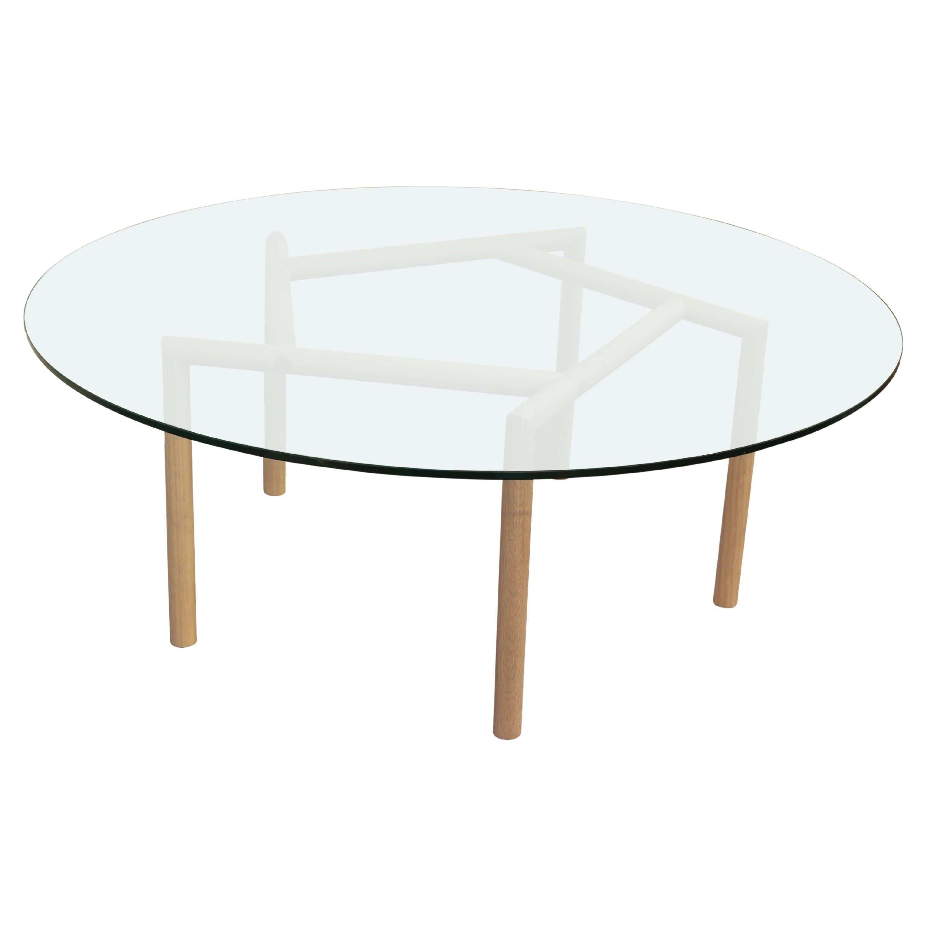 Gallagher Glass Coffee Table Oak For Sale