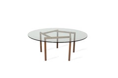 Table basse en verre Gallagher en noyer