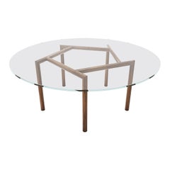 Gallagher Glass Coffee Table Walnut