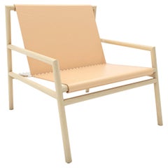 Gallagher Lounge Chair Maple Natural Leather