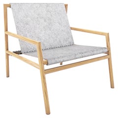 Gallagher Lounge Chair Oak Wood and Grey Felt