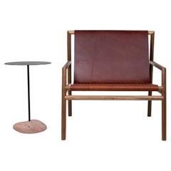 Chaise longue Gallagher en cuir Walnut Brown