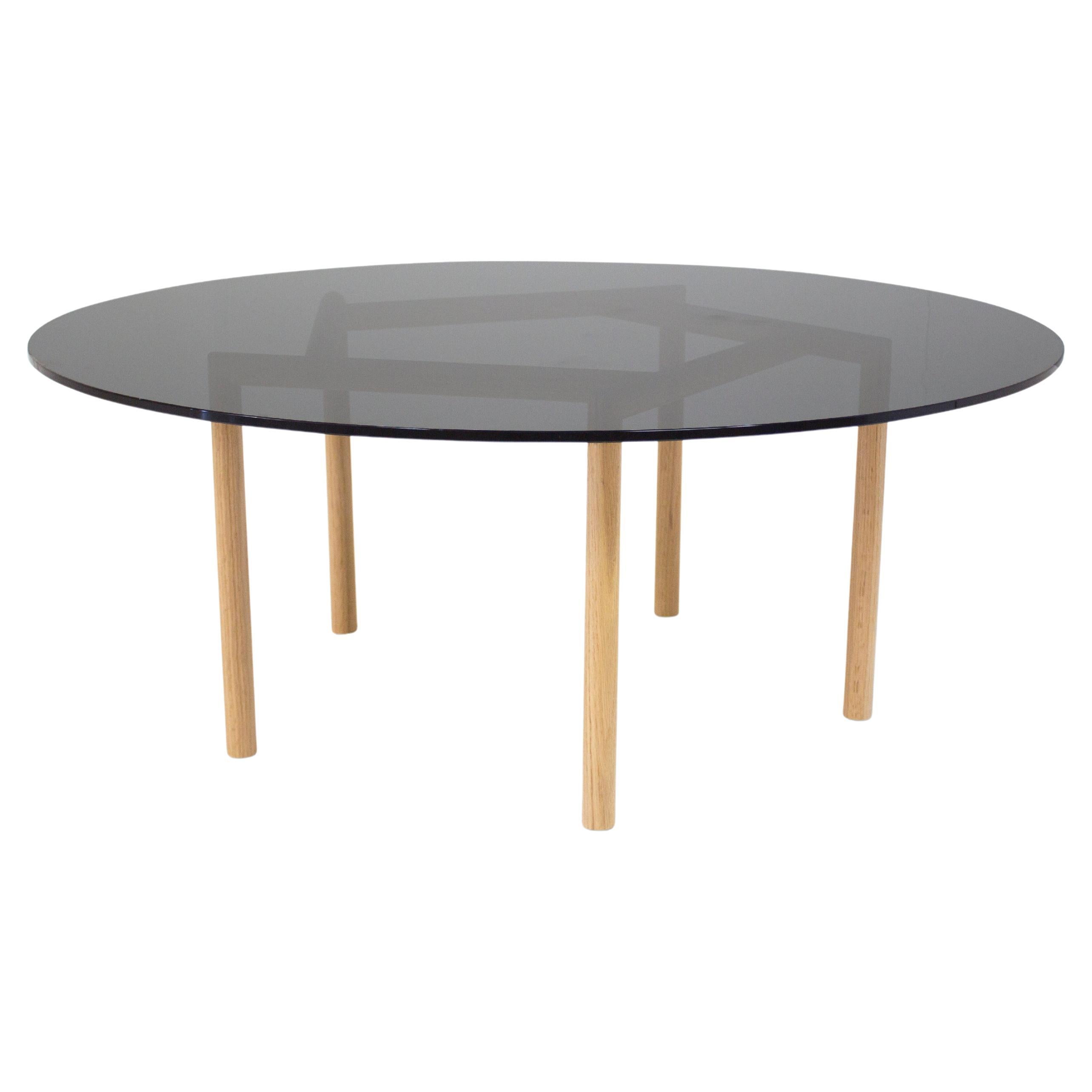 Gallagher Smoked Glass Coffee Table Oak For Sale