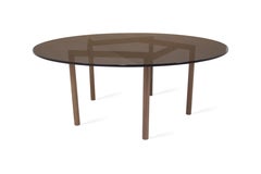 Table basse Gallagher en verre fumé Noyer