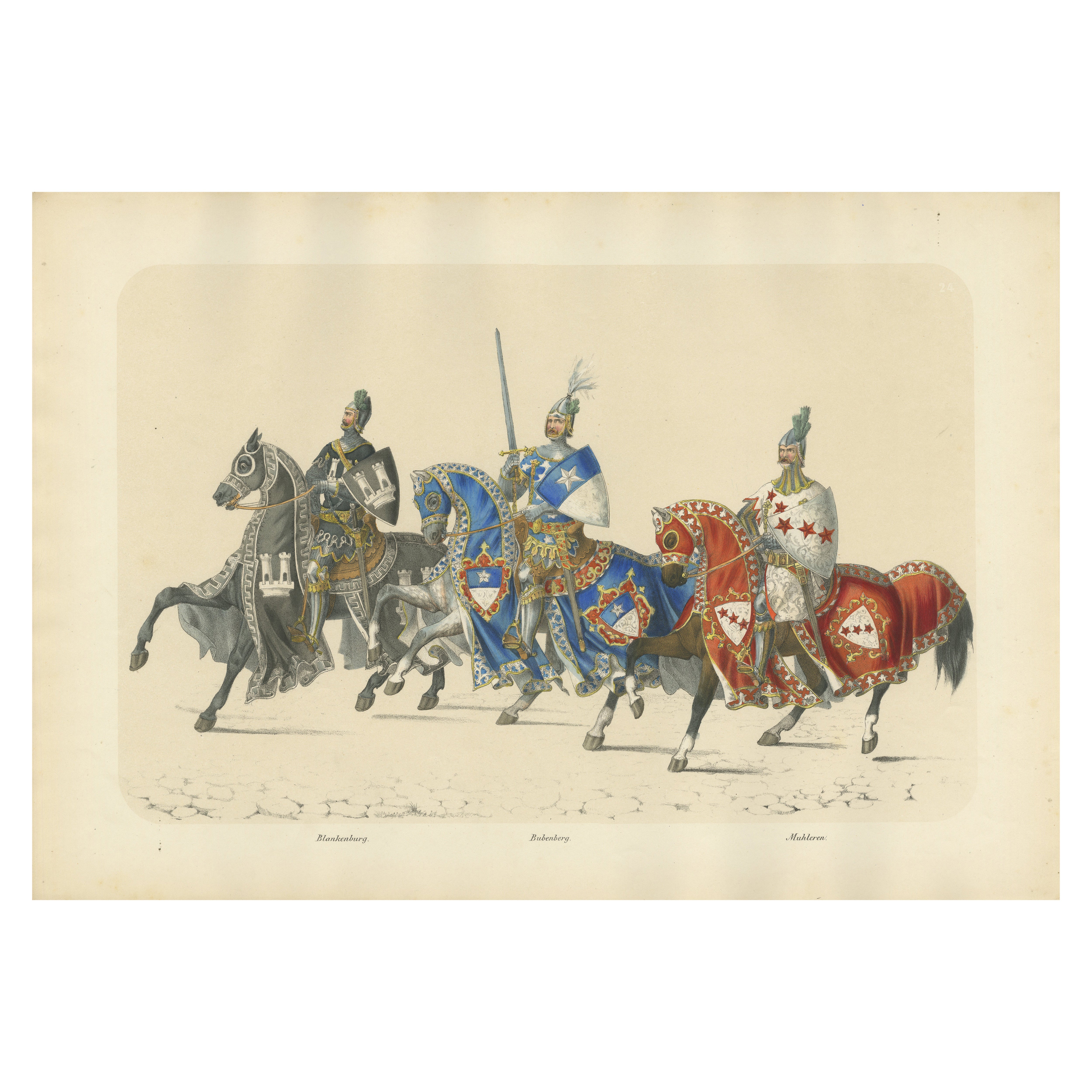 Chevaliers Gallant de Blankenburg, Bubenberg & Mattern dans une parure héraldique suisse