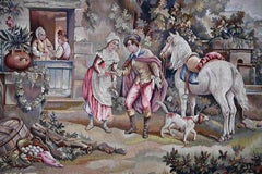 Galanterie, Französischer Wandteppich von Aubusson Manufaktur 19. Jahrhundert - N° 1545
