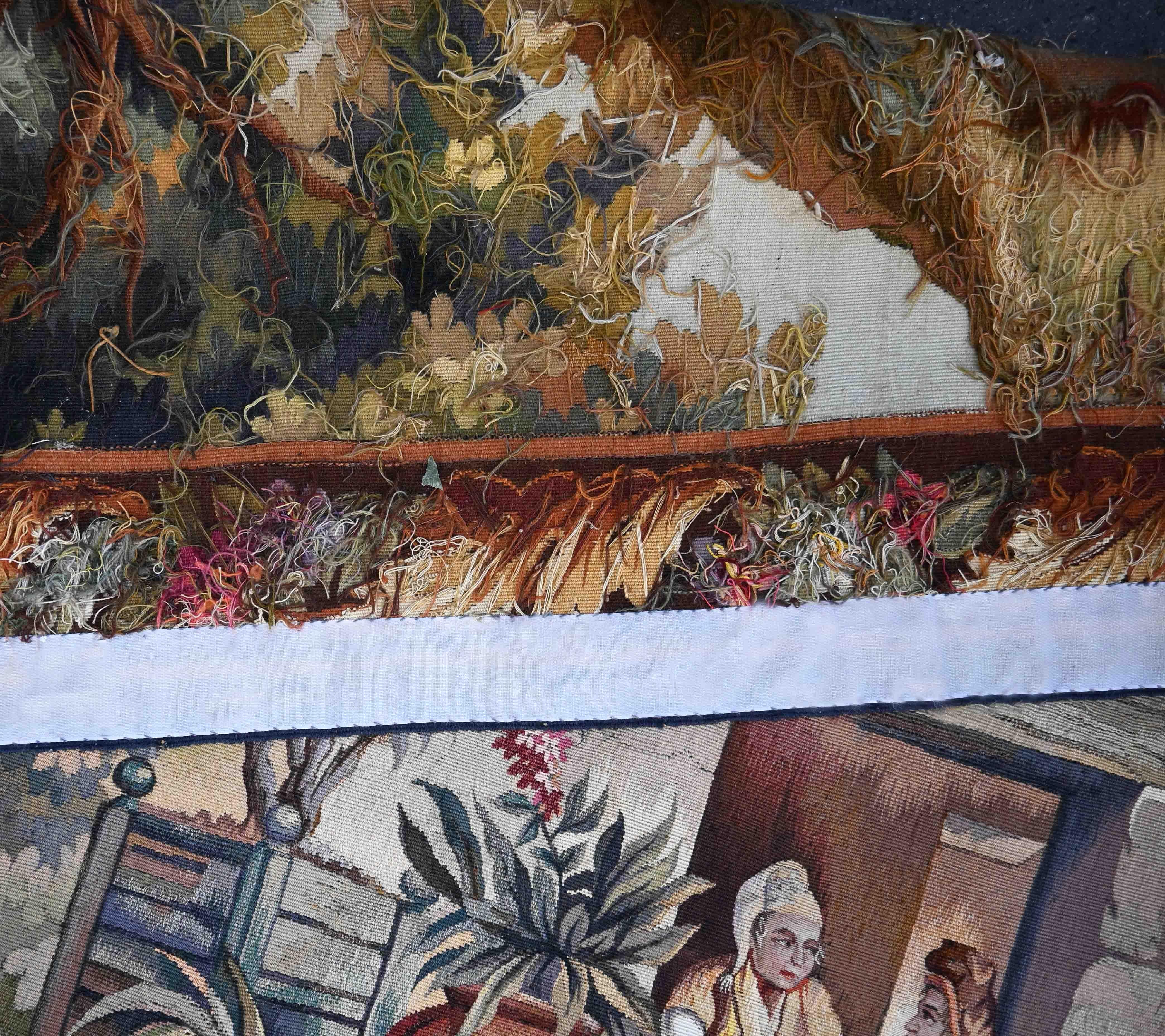 Scène galante, Tapisserie française de la Manufacture d'Aubusson 19e siècle - N° 1545 en vente 1