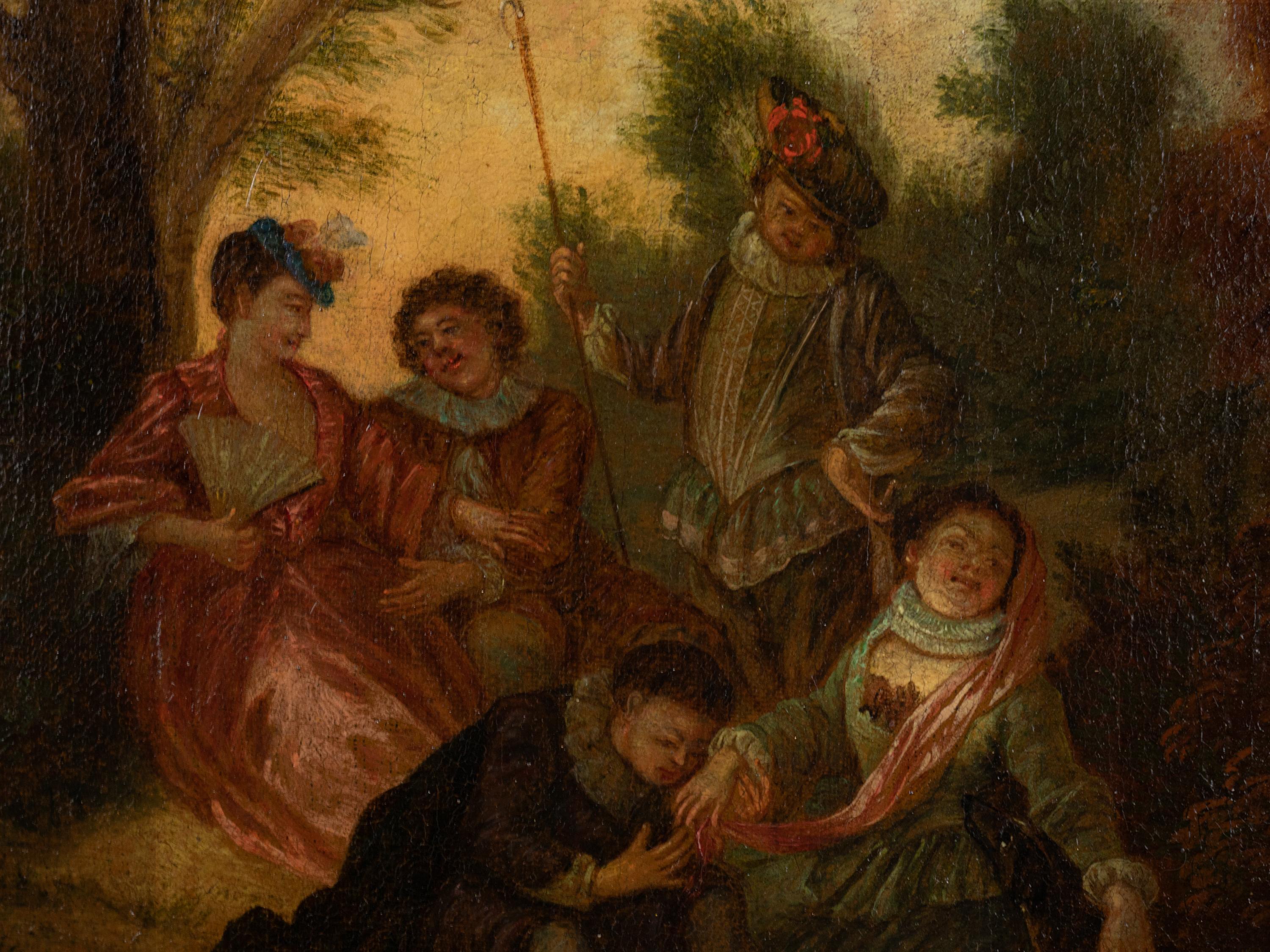 Gallant Scene Painting by Philippe Mercier, 18th Century In Good Condition For Sale In Lisbon, PT