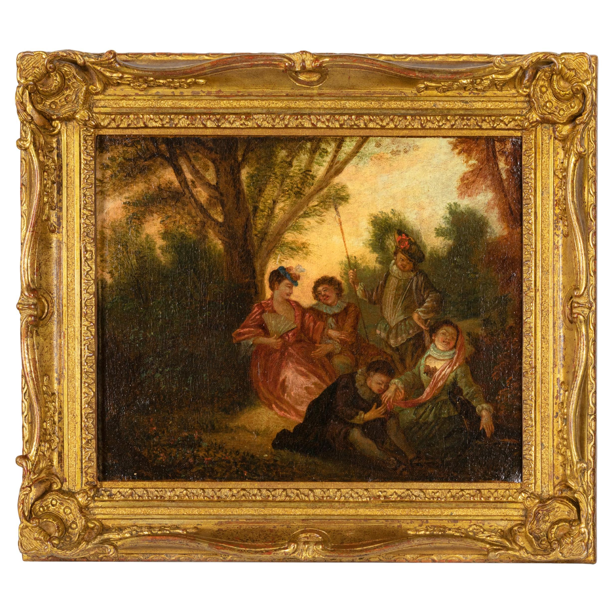 Gallant Scene Painting by Philippe Mercier, 18th Century