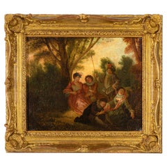 Gallant Scene Painting by Philippe Mercier, 18th Century