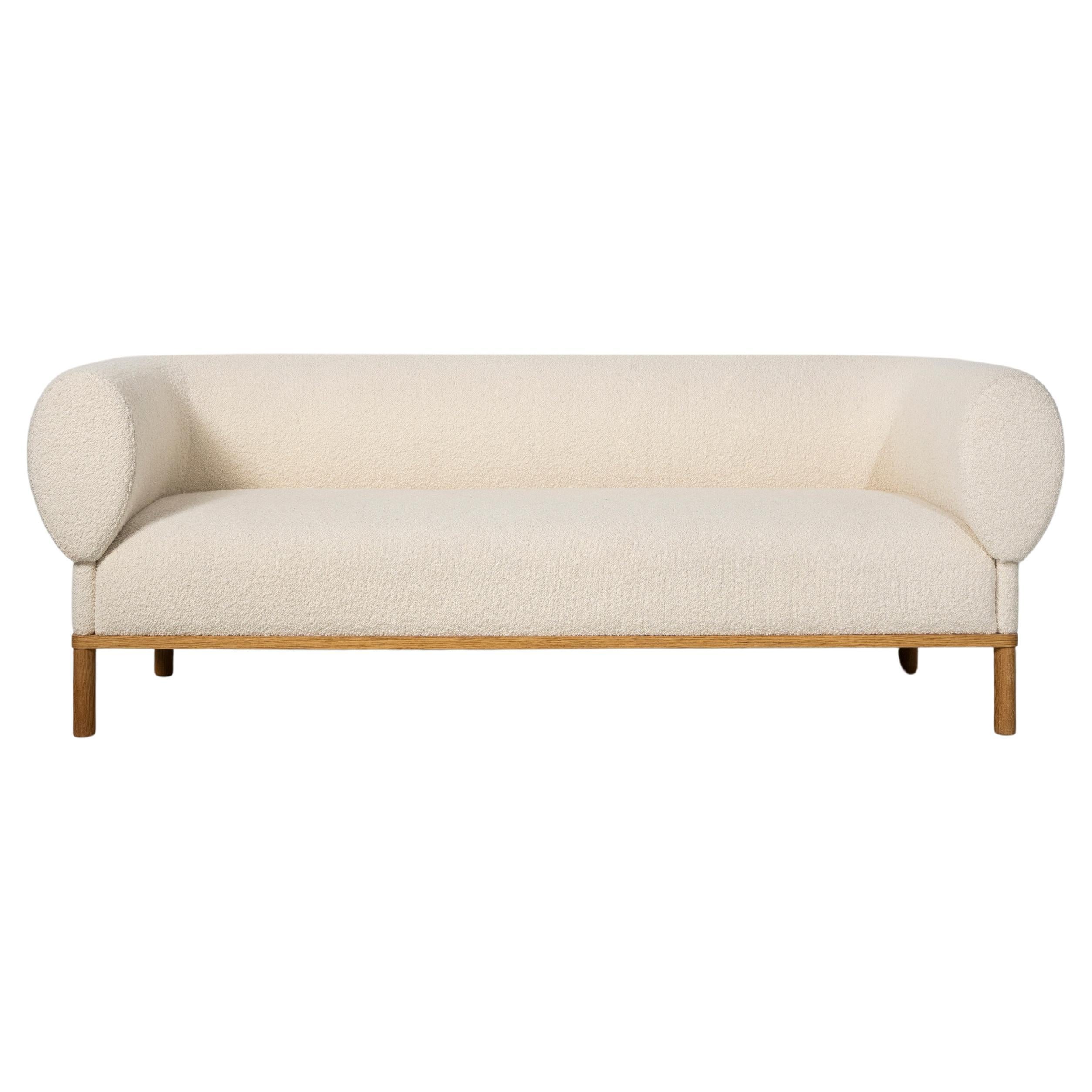 Gallant Sofa (3-seater) - solid oak wood base with boucle upholstery For Sale