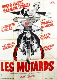 Original Vintage Movie Poster Les Motards The Motorcycle Cops French Comedy Film