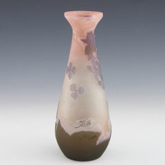 Galle Acid Cameo Hydrangeas Baluster Shape Glass Vase c1910