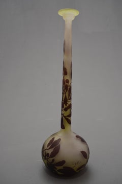 Gallè Art Nouveau Acid Etched Bay Tree French Vase