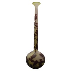 Gallè Art Nouveau Acid Etched Bay Tree French Vase