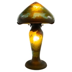 GALLE Art Nouveau Mushroom lamp in multilayer glass